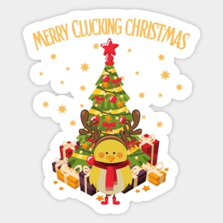 Merry Clucking Christmas Sticker